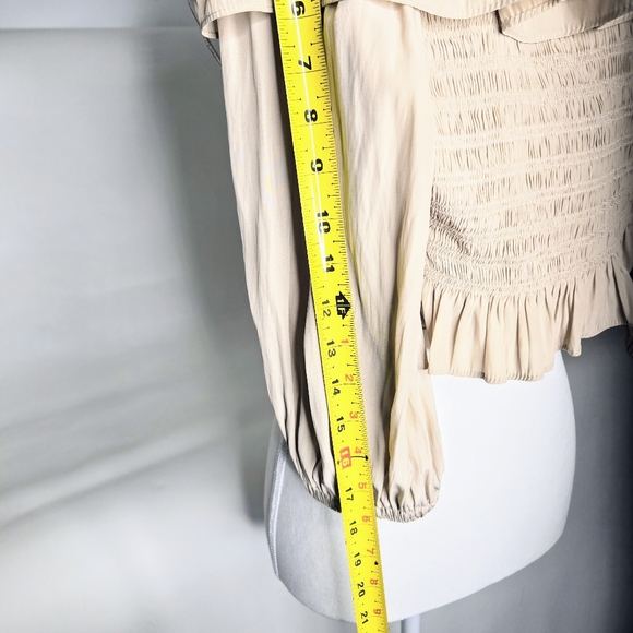 NEW RAMY BROOK Tan top, off shoulder,  Corset elastic bodice,  Size Small/ P ❤️ - Picture 8 of 9